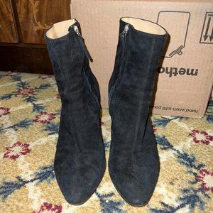 GIUSEPPE ZANOTTI Black Suede Pointed Round Toe Knee Boots